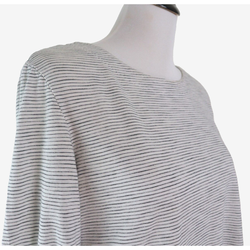 Habitat Size XS Striped Cotton Jersey Knit Top Tie Black White - Picture 6 of 10